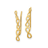 14k Yellow Gold Threader Earrings with Openwork Double Infinity Design
