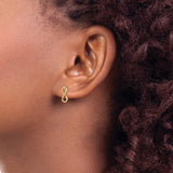 14k Yellow Gold Infinity Stud Earrings, Polished Open Loop Design, Minimalist Style for Women
