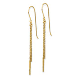 14k Yellow Gold Dangle Earrings with Cascading Fine Chains, Modern Minimalist Drop Design