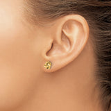 14k Yellow Gold Love Knot Stud Earrings with Intertwined Knot Design