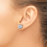 14k White Gold Love Knot Stud Earrings with Interwoven Polished Design
