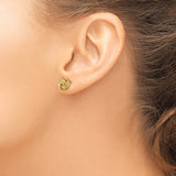 14k Yellow Gold Love Knot Stud Earrings with Interwoven Design, Symbol of Unity and Eternal Love