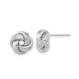 14k White Gold Love Knot Stud Earrings with Interwoven Design for Women