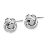 14k White Gold Love Knot Stud Earrings with Interwoven Design, Symbol of Unity and Eternal Love