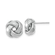 14k White Gold Love Knot Stud Earrings with Interwoven Design, Symbol of Unity and Eternal Love
