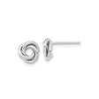14k White Gold Love Knot Stud Earrings, Interwoven Design Symbolizing Eternal Unity