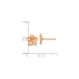 14k Yellow and Rose Gold Flower Stud Earrings with Five Petal Floral Design