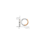 Sterling Silver and Rose Gold Hoop Earrings, Two-Tone Minimalist Modern Design for Women