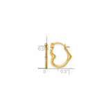 14k Yellow Gold Hoop Earrings, Geometric Wavy Design, Polished Modern Statement Style