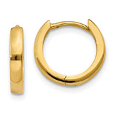 14k Yellow Gold Hoop Earrings, Small Polished Hinged Hoops, Minimalist Round Design
