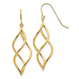 14k Yellow Gold Dangle Earrings with Twisted Open Marquise Design for Women
