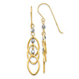 14k Two-Tone Gold Dangle Earrings with Interlocking Oval Loops and Faceted Beads