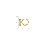 14k Yellow Gold Hoop Earrings with Greek Key Design, Geometric Infinity Pattern
