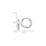 14k White Gold Hoop Earrings, Smooth Polished Finish, Minimalist Lightweight Design for Women