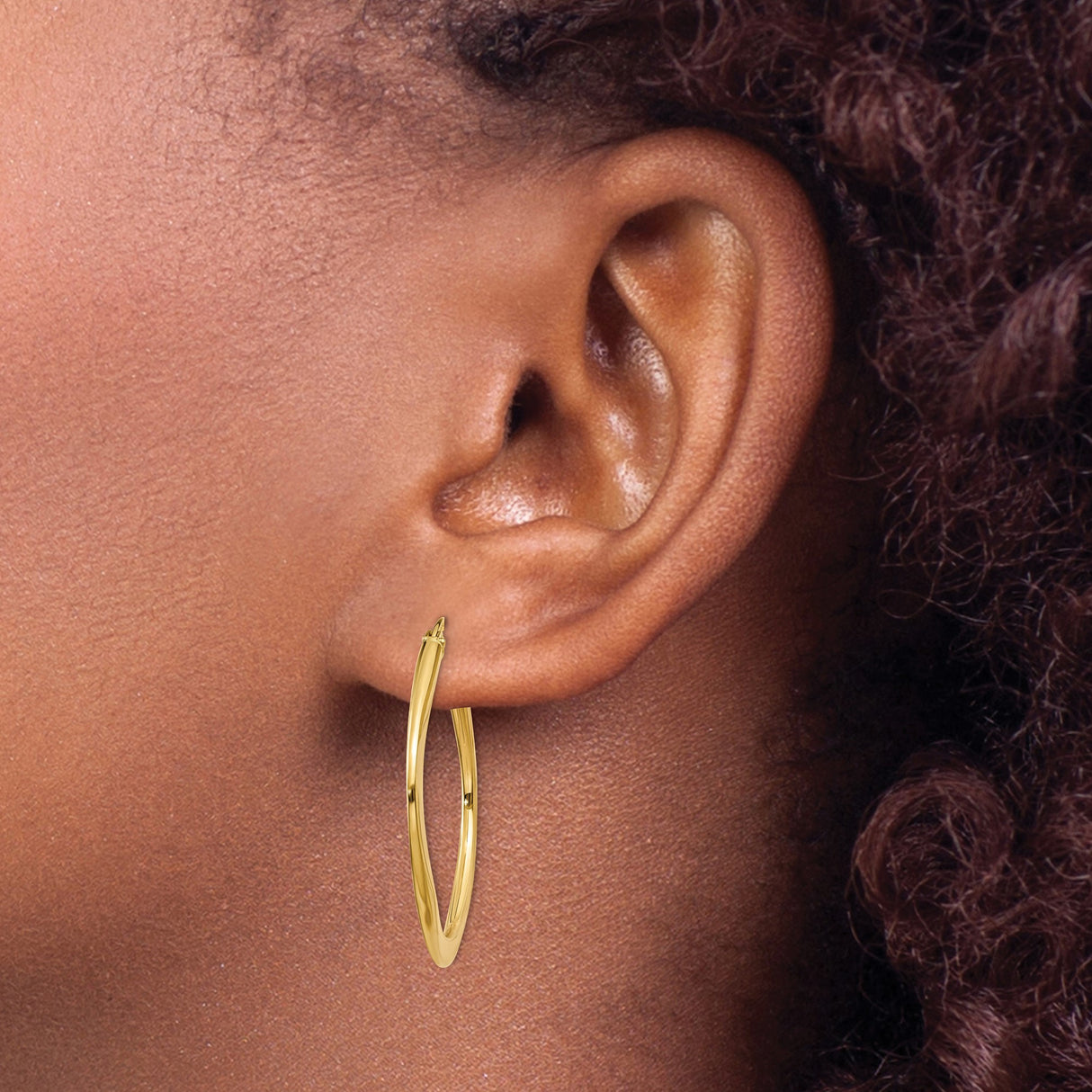 14k Yellow Gold Twisted Square Hoop Earrings, Polished Finish, Minimalist Geometric Design
