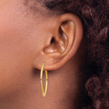 14k Yellow Gold Twisted Square Hoop Earrings, Polished Finish, Minimalist Geometric Design