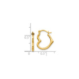 14k Yellow Gold Hoop Earrings, Lightweight Wavy Design with High Polish Finish