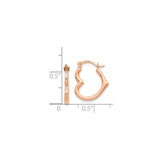 14k Rose Gold Hoop Earrings, Wavy Design, Polished Minimalist Style, Lightweight Latch-Back Closure