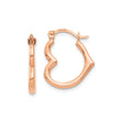 14k Rose Gold Hoop Earrings, Wavy Design, Polished Minimalist Style, Lightweight Latch-Back Closure