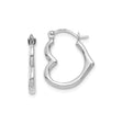 14k White Gold Twisted Hoop Earrings, Wavy Polished Design, Lightweight Contemporary Style