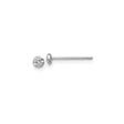 14k White Gold Stud Earrings, Faceted Round Minimalist Geometric Design for Women