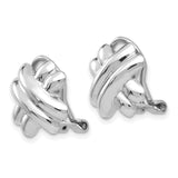 14K White Gold Knot Clip On Earrings With Omega Back
