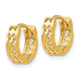 14k Yellow Gold Hoop Earrings with Cut-Out Bow Design and Polished Finish