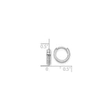 14k White Gold Huggie Hoop Earrings, Polished Finish with Bow Heart Design for Women