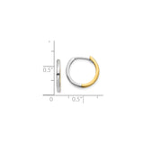 14k Yellow and White Gold Hoop Earrings, Modern Minimalist Unisex Design
