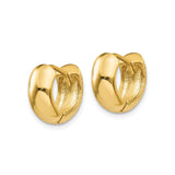 14k Yellow Gold Huggie Hoop Earrings, Chunky Polished Design, Minimalist Style for Women