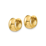 14k Yellow Gold Huggie Hoop Earrings, Small Polished Minimalist Hoops for Women
