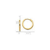 14k Yellow Gold Hoop Earrings, Sleek Polished Minimalist Design, Lightweight Everyday Style