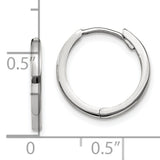 14k White Gold Hoop Earrings, Classic Polished Round Hoops with Smooth Finish, Lightweight Design