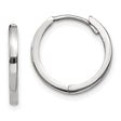 14k White Gold Hoop Earrings, Classic Polished Round Hoops with Smooth Finish, Lightweight Design