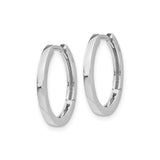14k White Gold Hoop Earrings, Minimalist Polished Design for Women and Men