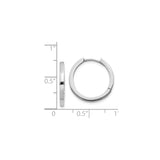 14k White Gold Hoop Earrings, Minimalist Polished Design for Women and Men
