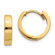 14k Yellow Gold Hoop Earrings, Small Polished Huggie Hoops, Minimalist Unisex Design