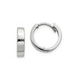 14k White Gold Hoop Earrings, Classic Minimalist Polished Huggie Design, Unisex Jewelry