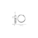14k White Gold Hoop Earrings, Minimalist Unisex Huggie Style with Polished Finish