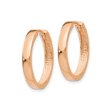 14k Rose Gold Hoop Earrings, Sleek Minimalist Polished Design, Lightweight Everyday Style