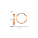 14k Rose Gold Hoop Earrings, Sleek Minimalist Polished Design, Lightweight Everyday Style