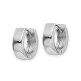 14k White Gold Hoop Earrings, Polished Finish, Snap Closure, Minimalist Huggie Style