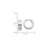 14k White Gold Hoop Earrings, Polished Finish, Snap Closure, Minimalist Huggie Style