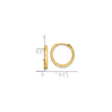 14k Yellow Gold Hoop Earrings, Faceted Textured Design with Polished Finish, Lightweight Everyday Jewelry