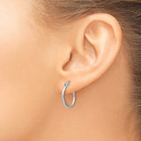 Sterling Silver Hoop Earrings, Classic Polished Round Design with Hinged Closure