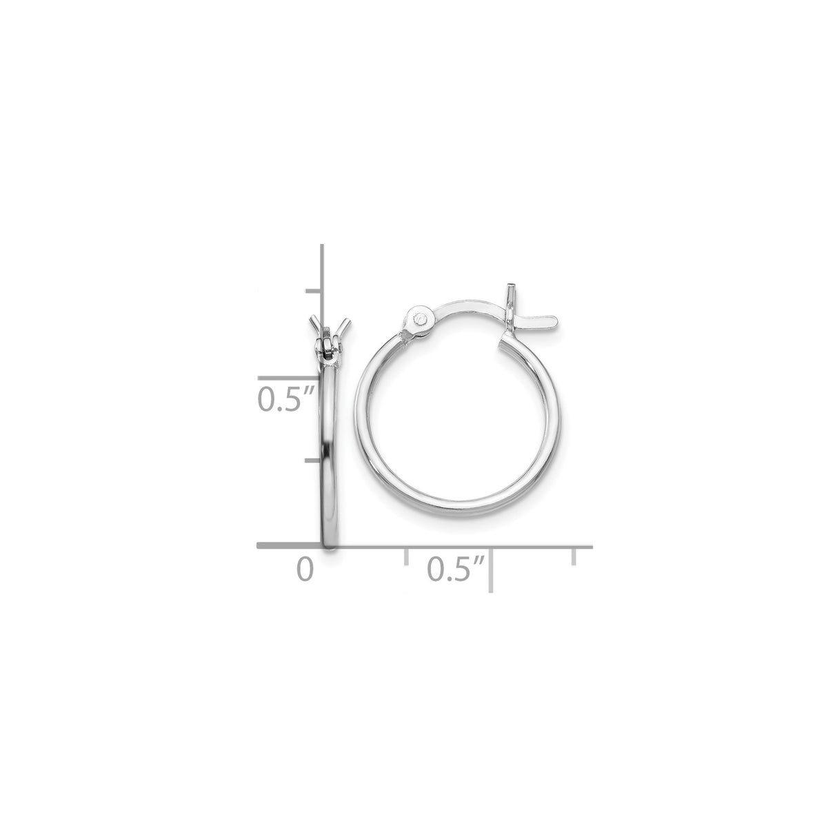 Sterling Silver Hoop Earrings, Classic Polished Round Design with Hinged Closure