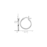 Sterling Silver Hoop Earrings, Classic Polished Round Design with Hinged Closure