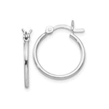 Sterling Silver Hoop Earrings, Classic Polished Round Design with Hinged Closure