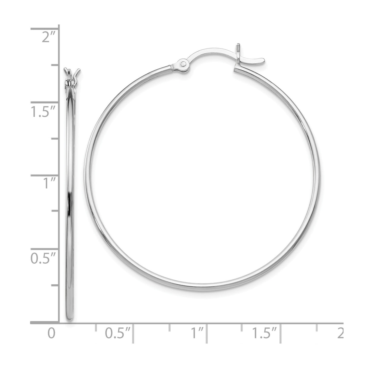 Sterling Silver Hoop Earrings, Large Round Minimalist Design with High Polish Finish