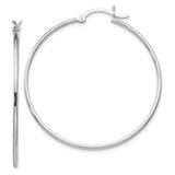 Sterling Silver Hoop Earrings, Large Round Minimalist Design with High Polish Finish